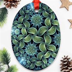 Blue Lotus Oval Ornament (two Sides) by BangZart