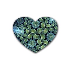 Blue Lotus Rubber Coaster (heart)  by BangZart