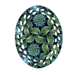 Blue Lotus Oval Filigree Ornament (two Sides) by BangZart