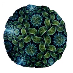 Blue Lotus Large 18  Premium Round Cushions by BangZart