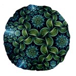 Blue Lotus Large 18  Premium Round Cushions Back