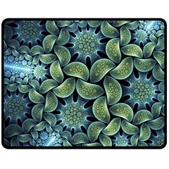 Blue Lotus Double Sided Fleece Blanket (medium)  by BangZart