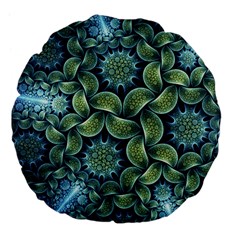 Blue Lotus Large 18  Premium Flano Round Cushions by BangZart