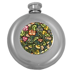 Bohemia Floral Pattern Round Hip Flask (5 Oz) by BangZart