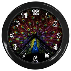 Beautiful Peacock Feather Wall Clocks (black) by BangZart