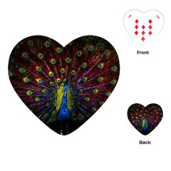 Beautiful Peacock Feather Playing Cards (heart)  by BangZart