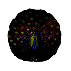 Beautiful Peacock Feather Standard 15  Premium Flano Round Cushions by BangZart