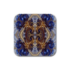 Baroque Fractal Pattern Rubber Square Coaster (4 Pack)  by BangZart