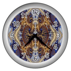 Baroque Fractal Pattern Wall Clocks (silver)  by BangZart