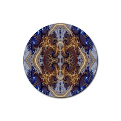 Baroque Fractal Pattern Rubber Coaster (round)  by BangZart