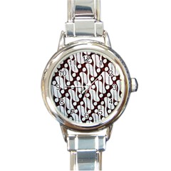 Batik Art Patterns Round Italian Charm Watch by BangZart