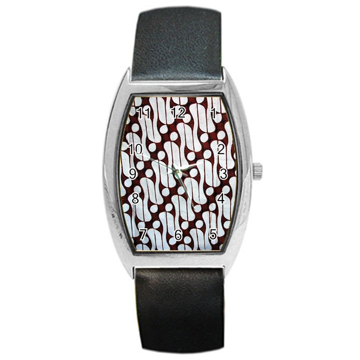 Batik Art Patterns Barrel Style Metal Watch