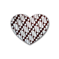 Batik Art Patterns Heart Coaster (4 Pack)  by BangZart