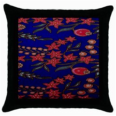 Batik  Fabric Throw Pillow Case (black) by BangZart