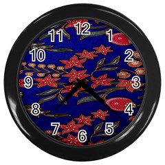 Batik  Fabric Wall Clocks (black) by BangZart