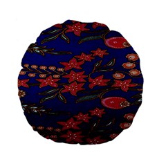 Batik  Fabric Standard 15  Premium Flano Round Cushions by BangZart