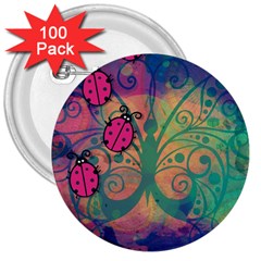 Background Colorful Bugs 3  Buttons (100 Pack)  by BangZart