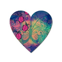 Background Colorful Bugs Heart Magnet by BangZart