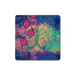 Background Colorful Bugs Square Magnet by BangZart