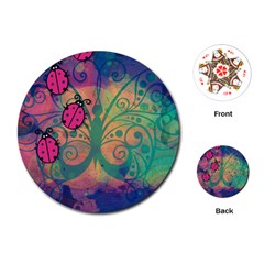 Background Colorful Bugs Playing Cards (round)  by BangZart