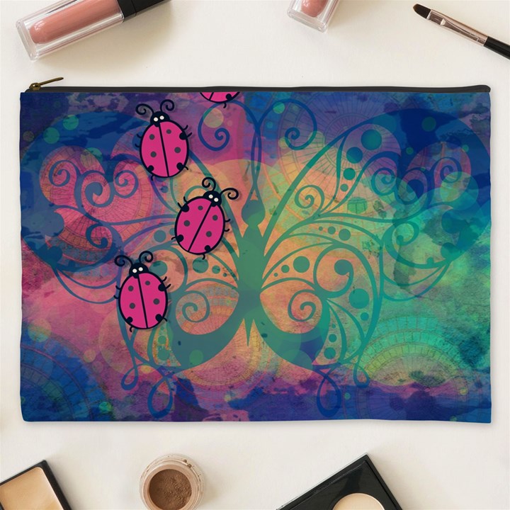 Background Colorful Bugs Cosmetic Bag (XXXL) 