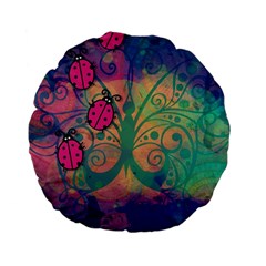 Background Colorful Bugs Standard 15  Premium Flano Round Cushions by BangZart