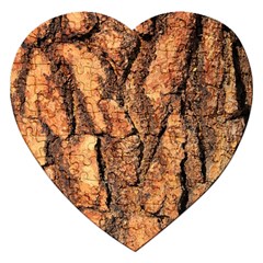 Bark Texture Wood Large Rough Red Wood Outside California Jigsaw Puzzle (heart) by BangZart