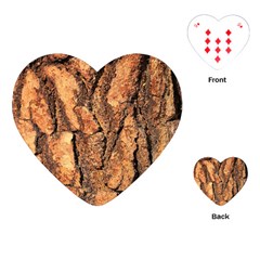 Bark Texture Wood Large Rough Red Wood Outside California Playing Cards (heart)  by BangZart