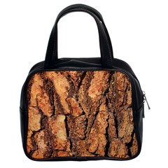 Bark Texture Wood Large Rough Red Wood Outside California Classic Handbags (2 Sides) by BangZart