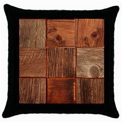 Barnwood Unfinished Throw Pillow Case (black) by BangZart