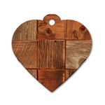 Barnwood Unfinished Dog Tag Heart (One Side) Front