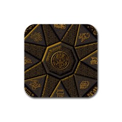 Aztec Runes Rubber Square Coaster (4 Pack)  by BangZart