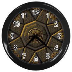 Aztec Runes Wall Clocks (black) by BangZart