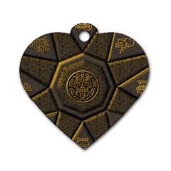 Aztec Runes Dog Tag Heart (two Sides) by BangZart