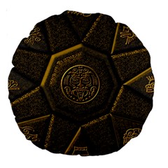 Aztec Runes Large 18  Premium Round Cushions by BangZart