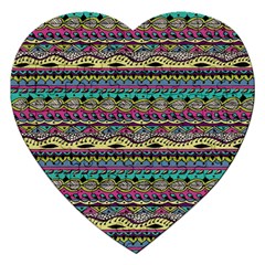 Aztec Pattern Cool Colors Jigsaw Puzzle (heart) by BangZart