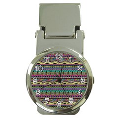 Aztec Pattern Cool Colors Money Clip Watches by BangZart