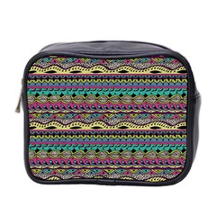 Aztec Pattern Cool Colors Mini Toiletries Bag 2-side by BangZart