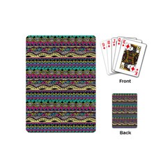 Aztec Pattern Cool Colors Playing Cards (mini)  by BangZart