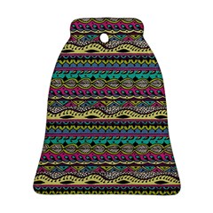 Aztec Pattern Cool Colors Ornament (bell) by BangZart