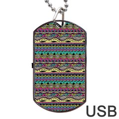 Aztec Pattern Cool Colors Dog Tag Usb Flash (one Side) by BangZart