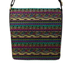 Aztec Pattern Cool Colors Flap Messenger Bag (l)  by BangZart