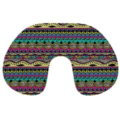 Aztec Pattern Cool Colors Travel Neck Pillows by BangZart