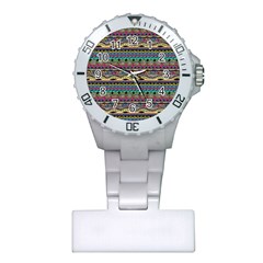 Aztec Pattern Cool Colors Plastic Nurses Watch by BangZart