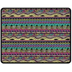 Aztec Pattern Cool Colors Double Sided Fleece Blanket (medium)  by BangZart