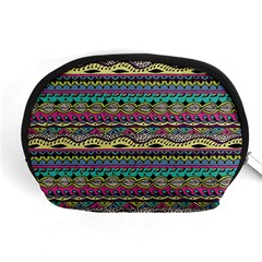 Aztec Pattern Cool Colors Accessory Pouches (medium)  by BangZart