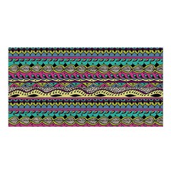 Aztec Pattern Cool Colors Satin Shawl by BangZart