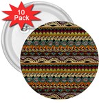 Aztec Pattern Ethnic 3  Buttons (10 pack)  Front