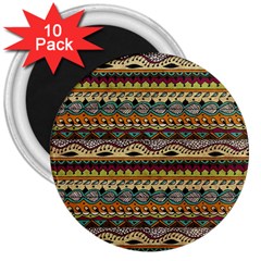 Aztec Pattern Ethnic 3  Magnets (10 Pack)  by BangZart