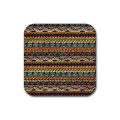 Aztec Pattern Ethnic Rubber Coaster (square)  by BangZart